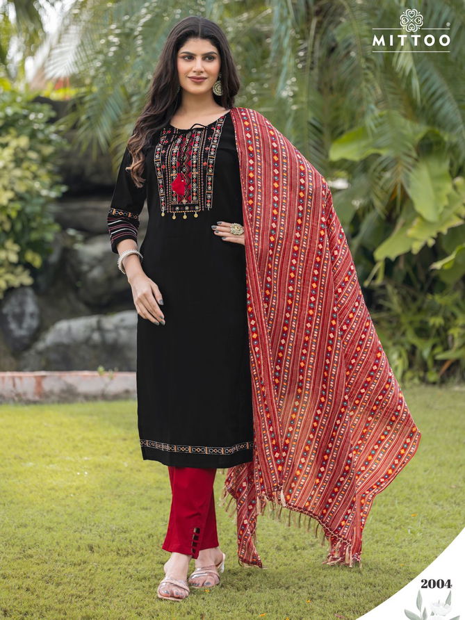 Aradhana By Mittoo Viscose Kurti With Bottom Dupatta Suppliers In India